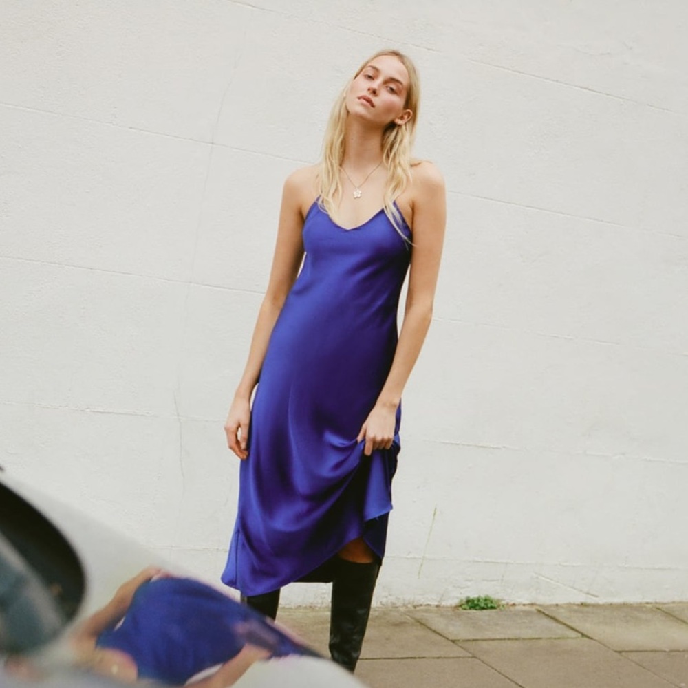 ZARA Satin Effect Midi Dress. New with Tag (2022)